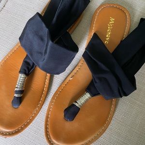 Black Sling Sandals 6.5